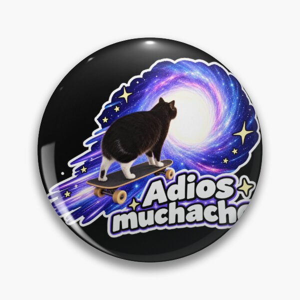 Item preview, Adios muchacho - galaxia del gato patinador designed and sold by MileAMinBrain.