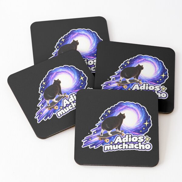 Item preview, Adios muchacho - skater cat galaxy  designed and sold by MileAMinBrain.