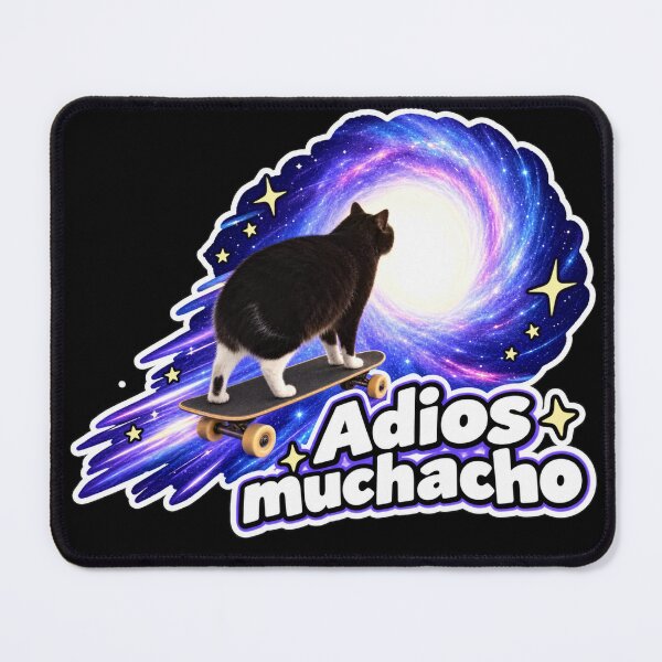 Item preview, Adios muchacho - skater cat galaxy  designed and sold by MileAMinBrain.