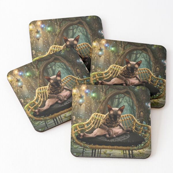 Item preview, Mystical Sphynx Cat in Enchanted Forest designed and sold by BeataChojecka.
