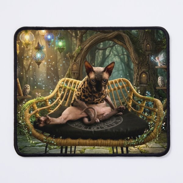 Item preview, Mystical Sphynx Cat in Enchanted Forest designed and sold by BeataChojecka.
