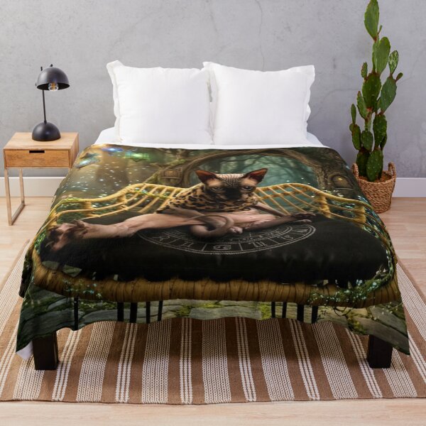 Item preview, Mystical Sphynx Cat in Enchanted Forest designed and sold by BeataChojecka.