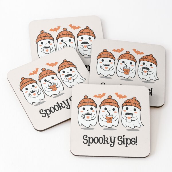 Item preview, Spooky Sips Ghost Coffee Squad | Cozy Autumn Beanies & Halloween Drinks designed and sold by MiaBellaGirl.