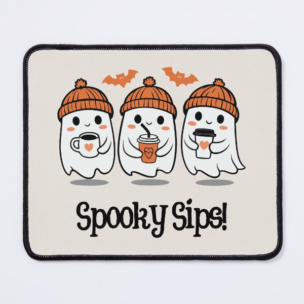 Item preview, Spooky Sips Ghost Coffee Squad | Cozy Autumn Beanies & Halloween Drinks designed and sold by MiaBellaGirl.