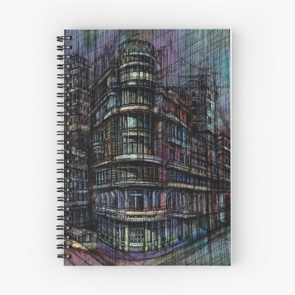 Item preview, Moody Architectural Cityscape – Colorful Curved Building Art designed and sold by IlustratorCAT.