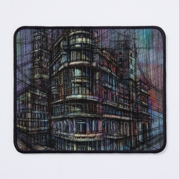 Item preview, Moody Architectural Cityscape – Colorful Curved Building Art designed and sold by IlustratorCAT.