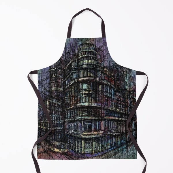 Item preview, Moody Architectural Cityscape – Colorful Curved Building Art designed and sold by IlustratorCAT.