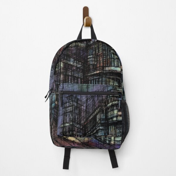 Item preview, Moody Architectural Cityscape – Colorful Curved Building Art designed and sold by IlustratorCAT.