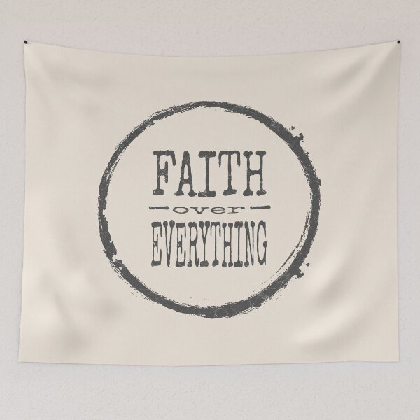 Item preview, Faith Over Everything | Minimalist Christian Apparel on Faith over Fear with a Twist | Gray black designed and sold by ZechJohnRB.