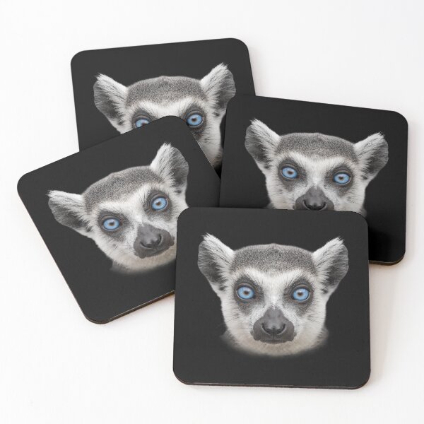 Item preview, Ring Tailed Lemur Face Blue Eyes Wildlife Art designed and sold by cabana.space.