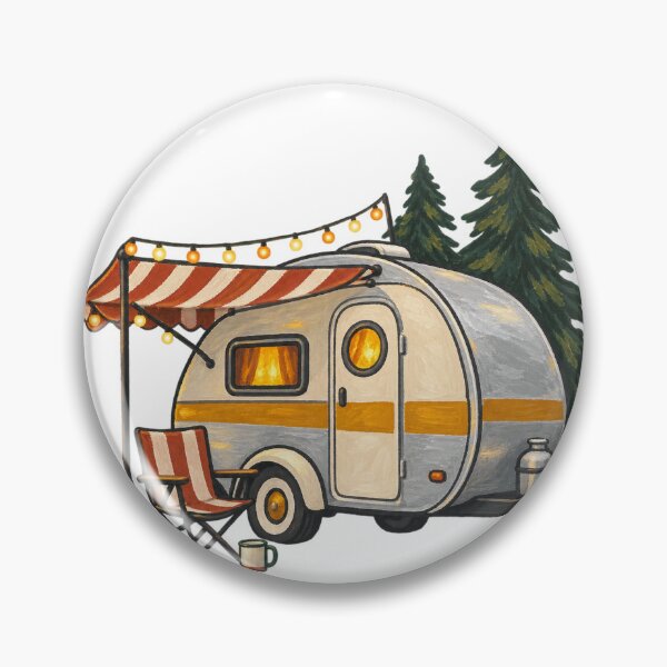 Item preview, Vintage Teardrop Camper With String Lights designed and sold by eignvalue.