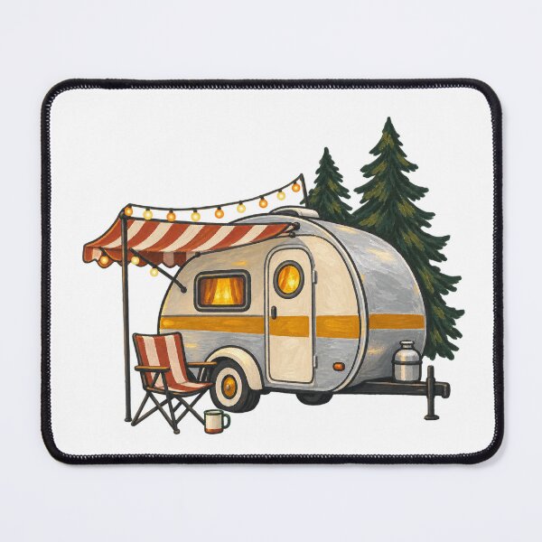 Item preview, Vintage Teardrop Camper With String Lights designed and sold by eignvalue.