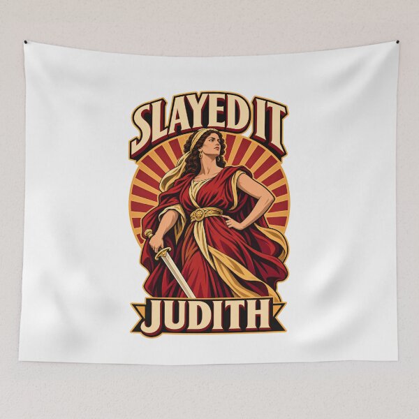 Item preview, Slayed It Judith - Vintage Biblical Heroine Warrior Woman Art Funny Biblical Dark Humor designed and sold by Neurospicy Trolls.