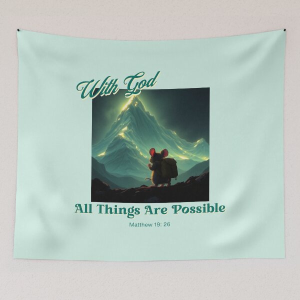 Item preview, With God All Things Are Possible Mountain Mouse designed and sold by Sachie's Studio.