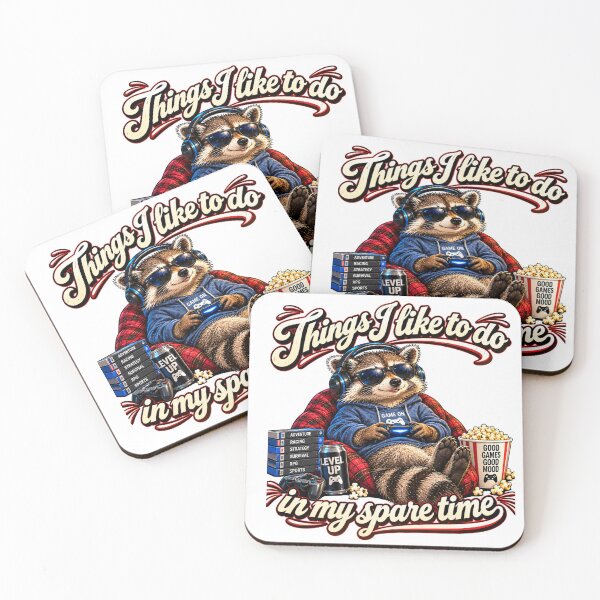 Item preview, Funny Gaming Raccoon – Things I Like to Do in My Spare Time designed and sold by fukubukuro.