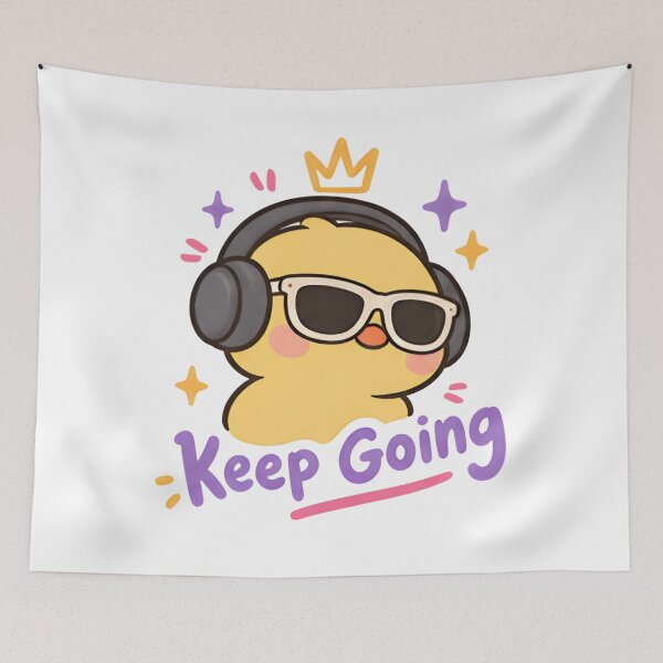Item preview, Keep Going Cool Duck - Cute Headphones Music Meme designed and sold by Duck lovers.