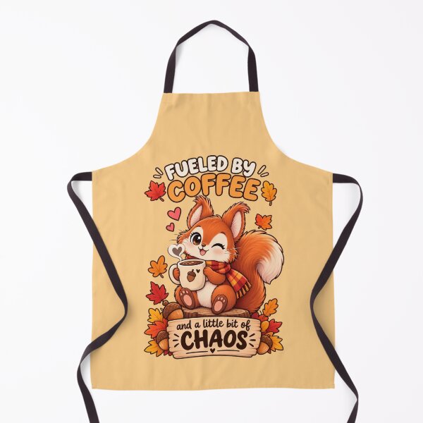 Item preview, Cute Red Squirrel Autumn Coffee – Fueled by Coffee and a Little Chaos designed and sold by JrNergal.
