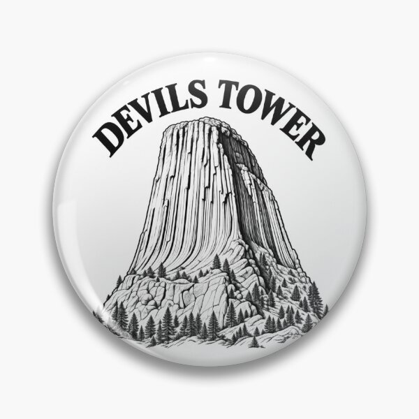Item preview, Devils Tower Wyoming National Monument Line Art Hiking designed and sold by Tee Visions.