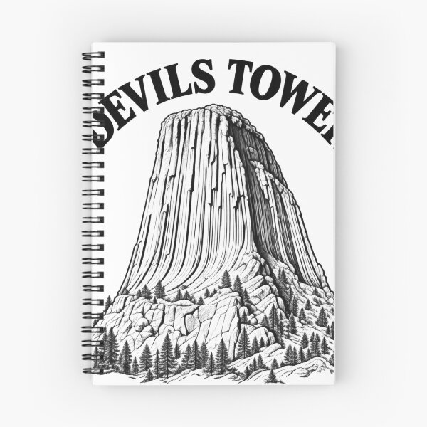 Item preview, Devils Tower Wyoming National Monument Line Art Hiking designed and sold by Tee Visions.