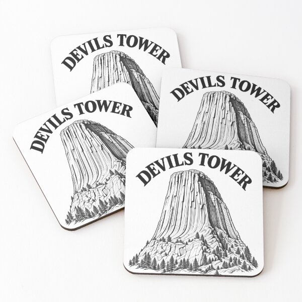 Item preview, Devils Tower Wyoming National Monument Line Art Hiking designed and sold by Tee Visions.