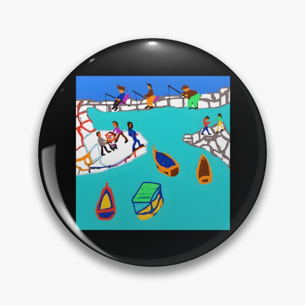 Item preview, Colorful Fishing Scene Illustration designed and sold by Baby-Care.