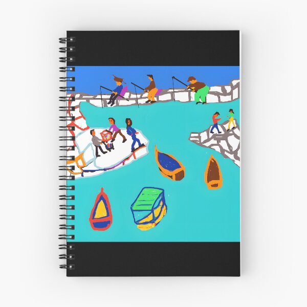 Item preview, Colorful Fishing Scene Illustration designed and sold by Baby-Care.