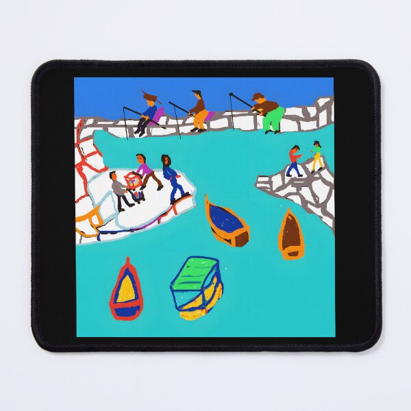 Item preview, Colorful Fishing Scene Illustration designed and sold by Baby-Care.