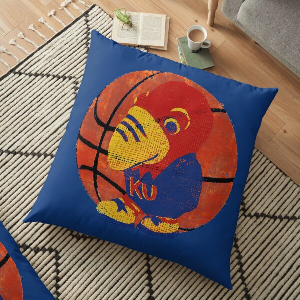 Old Time KU Jayhawk Basketball Floor Pillow