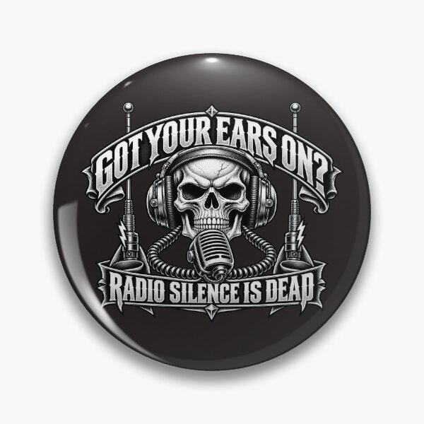 Item preview, Got Your Ears On Radio Silence Is Dead - Skull Headphones CB Antenna Art designed and sold by NomadForge.
