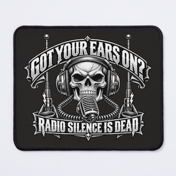 Item preview, Got Your Ears On Radio Silence Is Dead - Skull Headphones CB Antenna Art designed and sold by NomadForge.