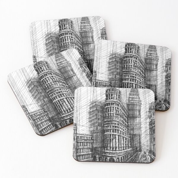 Item preview, City Street Perspective – Black and White Architectural Sketch designed and sold by IlustratorCAT.