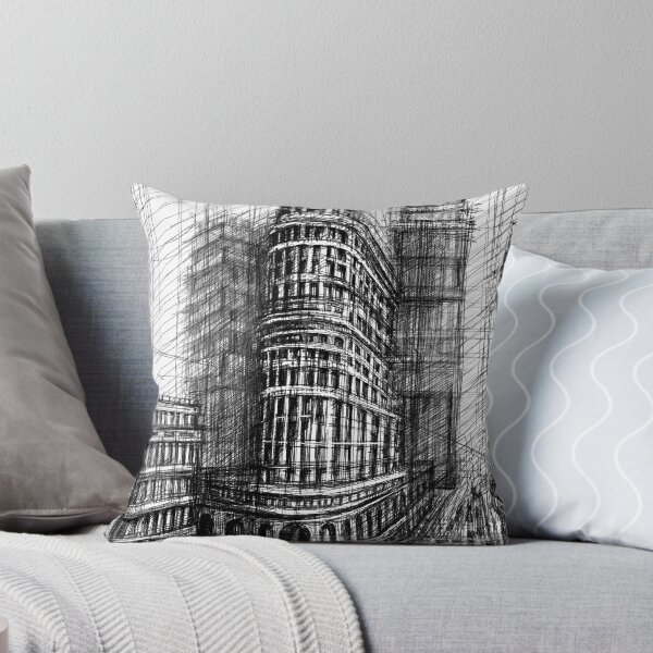 Item preview, City Street Perspective – Black and White Architectural Sketch designed and sold by IlustratorCAT.