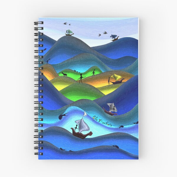 Item preview, Whimsical fantasy ocean sailboat lover Journal |  Notebook designed and sold by Ofir mor.