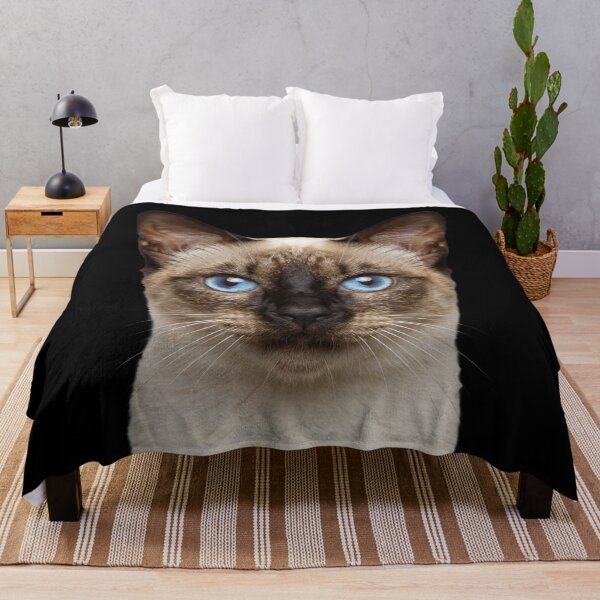 Item preview, Siamese Cat Face Blue Eyes Cat Portrait Art designed and sold by cabana.space.