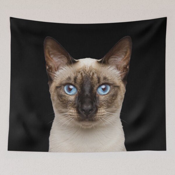 Item preview, Siamese Cat Face Blue Eyes Cat Portrait Art designed and sold by cabana.space.
