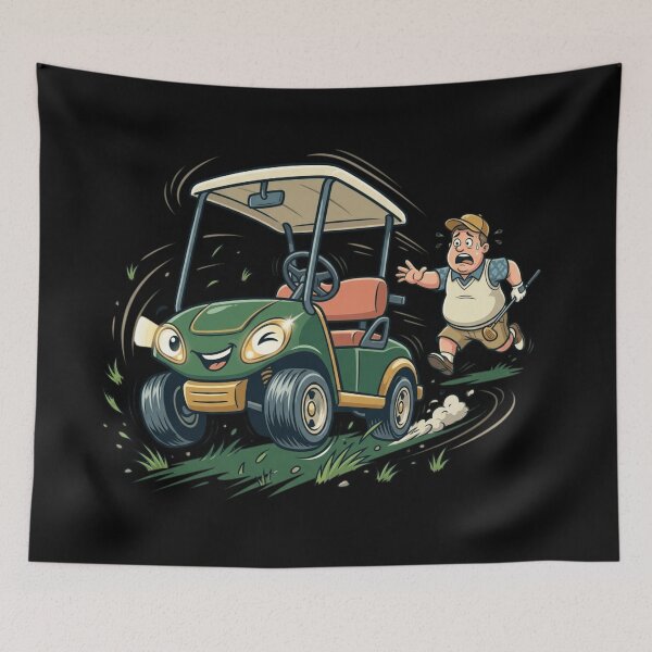 Item preview, Runaway Golf Cart Funny Retro Cartoon Chase Art designed and sold by mood-draftsman.
