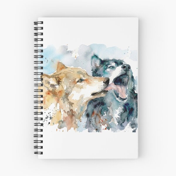Item preview, Affectionate Two Wolves Watercolor Art designed and sold by caracatita75.