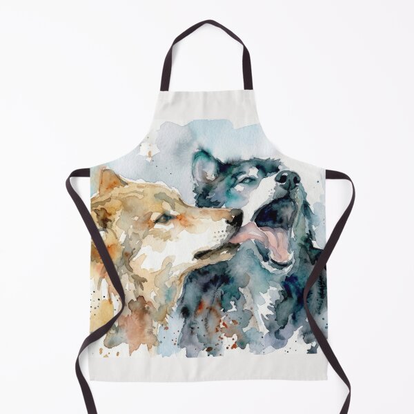Item preview, Affectionate Two Wolves Watercolor Art designed and sold by caracatita75.