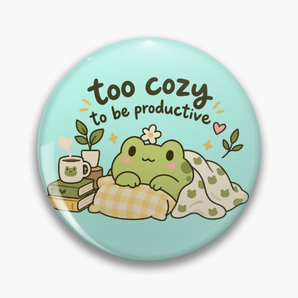 Item preview, Too Cozy to Be Productive – Cute Frog Coffee & Books designed and sold by JrNergal.