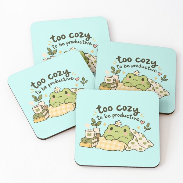 Item preview, Too Cozy to Be Productive – Cute Frog Coffee & Books designed and sold by JrNergal.