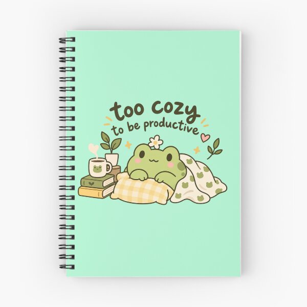 Item preview, Too Cozy to Be Productive – Cute Frog Coffee & Books designed and sold by JrNergal.