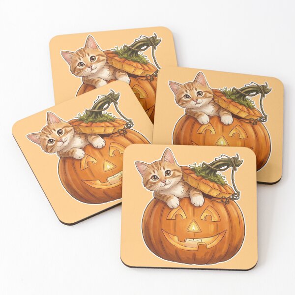 Item preview, Cute Orange Tabby Kitten in Jack-O'-Lantern - Halloween Pumpkin Art designed and sold by Silly Goose Party.