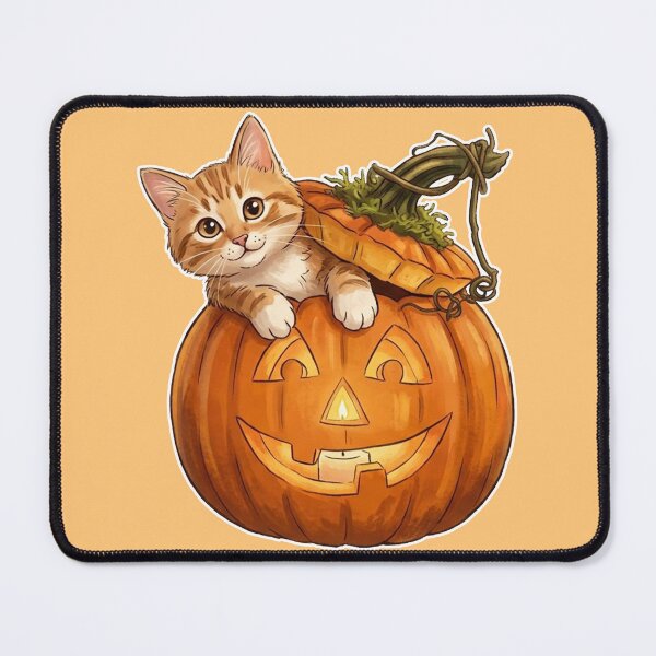 Item preview, Cute Orange Tabby Kitten in Jack-O'-Lantern - Halloween Pumpkin Art designed and sold by Silly Goose Party.