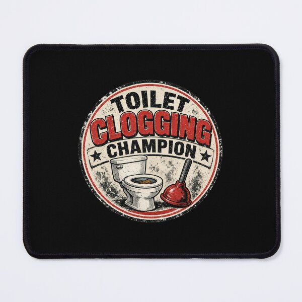 Item preview, Toilet Clogging Champion Vintage Badge designed and sold by TshirtsOnline-.