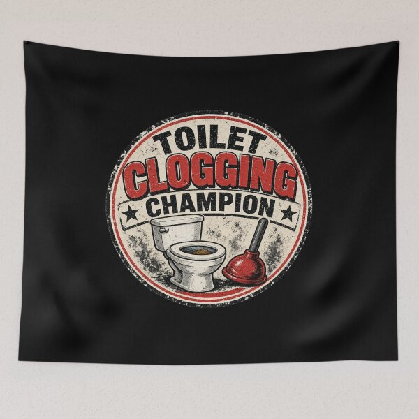 Item preview, Toilet Clogging Champion Vintage Badge designed and sold by TshirtsOnline-.