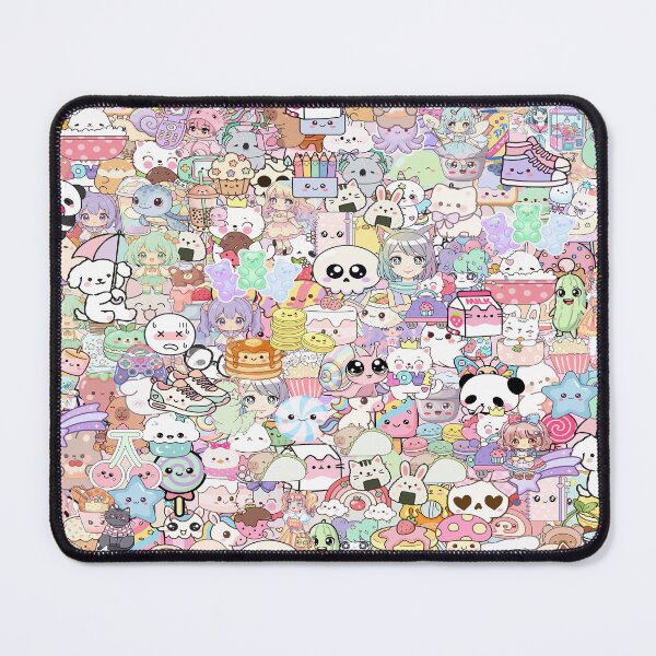 Item preview, Kawaii Pastel Sticker Bomb Aesthetic Pattern designed and sold by Side By Side Studio.
