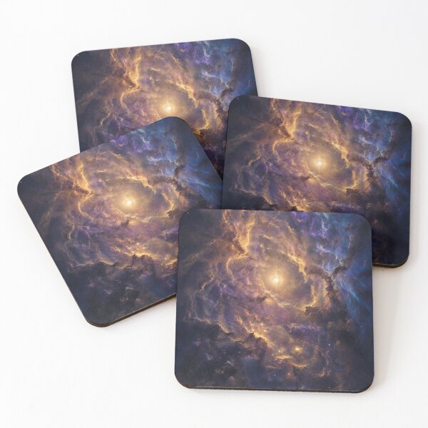 Item preview, Amethyst Veil – Luminous Violet & Gold Nebula Art designed and sold by OandSDesigns23.