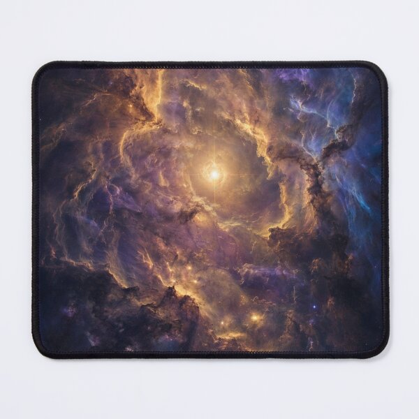 Item preview, Amethyst Veil – Luminous Violet & Gold Nebula Art designed and sold by OandSDesigns23.