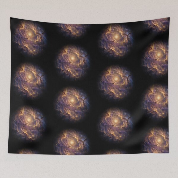 Item preview, Amethyst Veil – Luminous Violet & Gold Nebula Art designed and sold by OandSDesigns23.