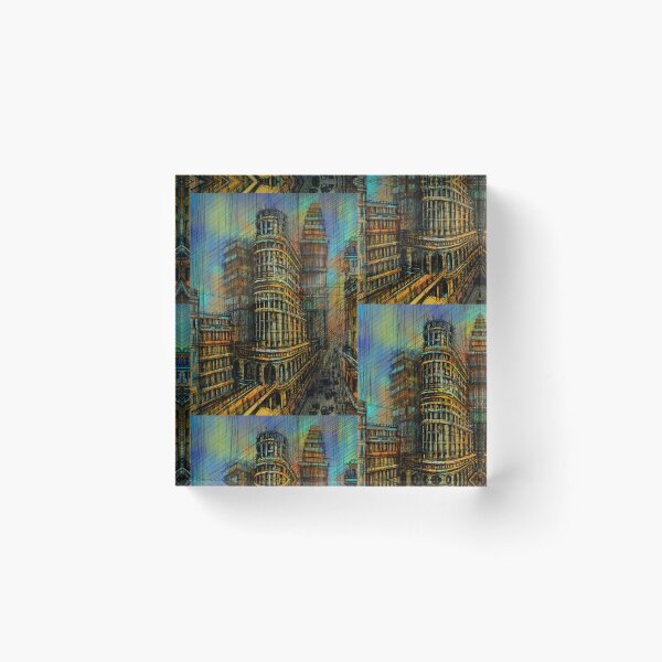 Item preview, Vibrant Futuristic Cityscape – Colorful Architectural Sketch designed and sold by IlustratorCAT.
